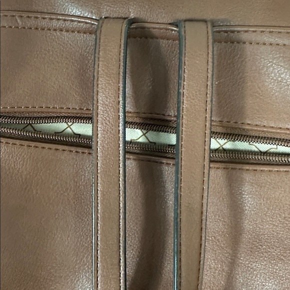 Kelly & Katie Elegant Brown Cognac Faux Leather Backpack - Picture 4 of 10